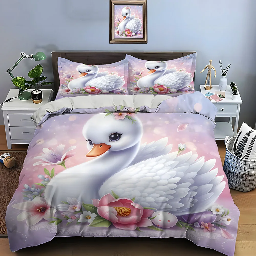 Swan with floral background Bedding Set for Kids Luxury Gift 3pcs Digital Print Comforter Set Soft Comfortable Breathable
Swan with floral background Bedding Set for Kids Luxury Gift 3pcs Digital Print Comforter Set Soft Comfortable Breathable