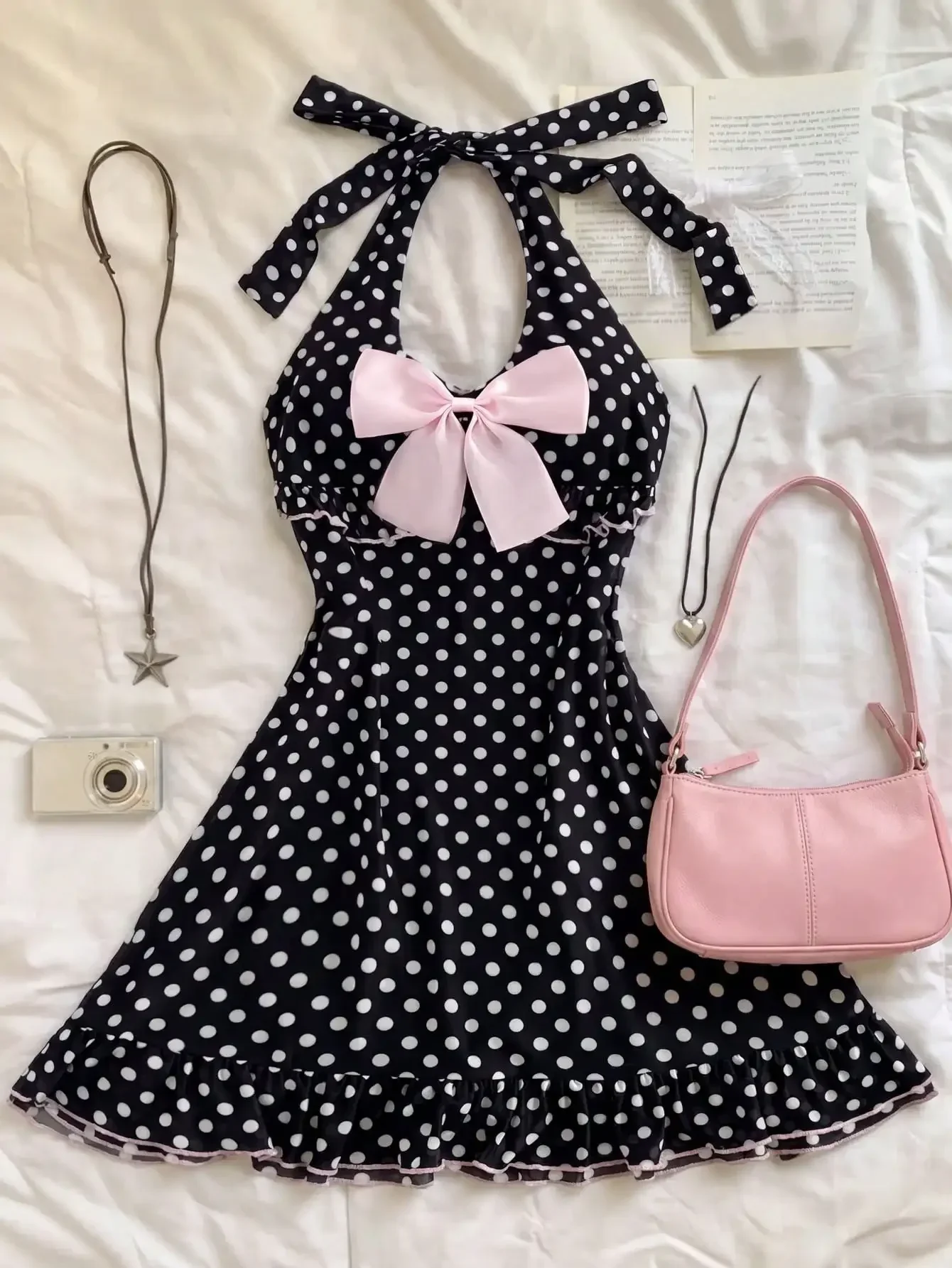 Elamini Women's Vintage Casual Fashionable Daily Versatile Outdoor Mesh Polka Dot Print Pink Bow Decor Double Ruffle Splice Cinc
Elamini Women's Vintage Casual Fashionable Daily Versatile Outdoor Mesh Polka Dot Print Pink Bow Decor Double Ruffle Splice Cinc