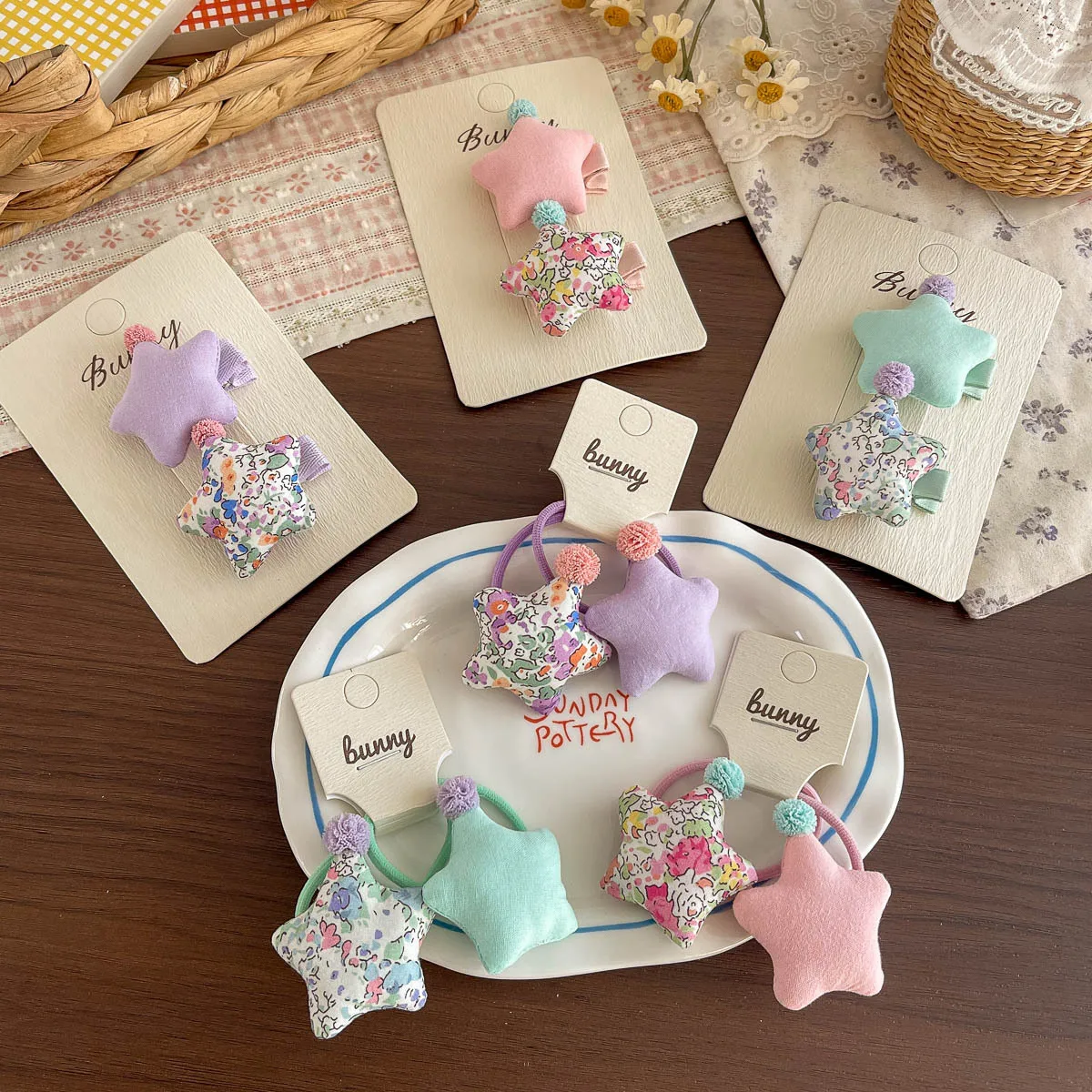 2pcs Children's Hairpins Floral Printed Star Hairclip Elastic Hair Band Sweet Fashion Girl Rubber Band Hair Accessories Headwear
2pcs Children's Hairpins Floral Printed Star Hairclip Elastic Hair Band Sweet Fashion Girl Rubber Band Hair Accessories Headwear