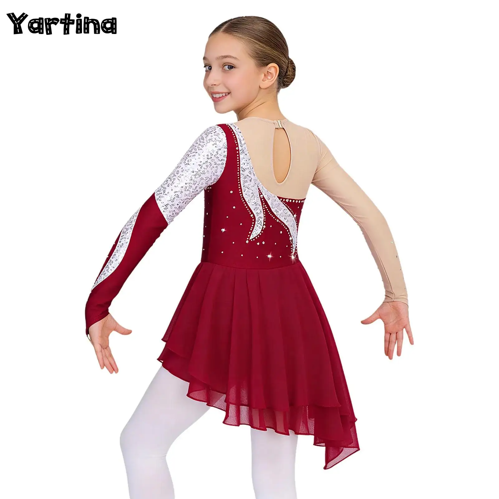 Kids Girls Shiny Sequins Ballet Leotards Dress Long Sleeves Gymnastics Artistic Figure Skating Lyrical Dance Performance Costume
Kids Girls Shiny Sequins Ballet Leotards Dress Long Sleeves Gymnastics Artistic Figure Skating Lyrical Dance Performance Costume