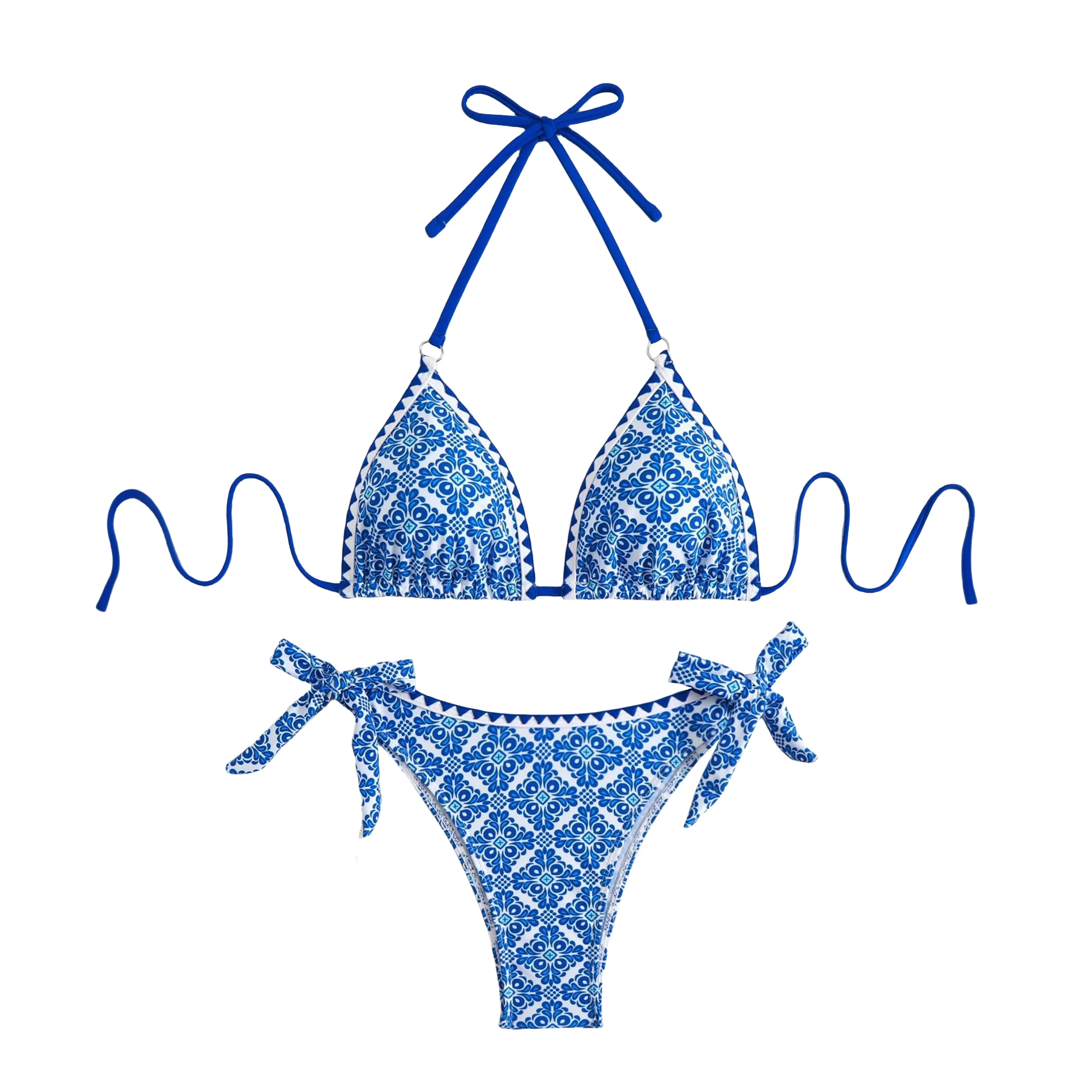 Summer Blue and White Floral Bikini Sets Two Piece Women's Swimsuit Summer Sexy Halter Bikinis Beach Print Swimwear for Women
Summer Blue and White Floral Bikini Sets Two Piece Women's Swimsuit Summer Sexy Halter Bikinis Beach Print Swimwear for Women