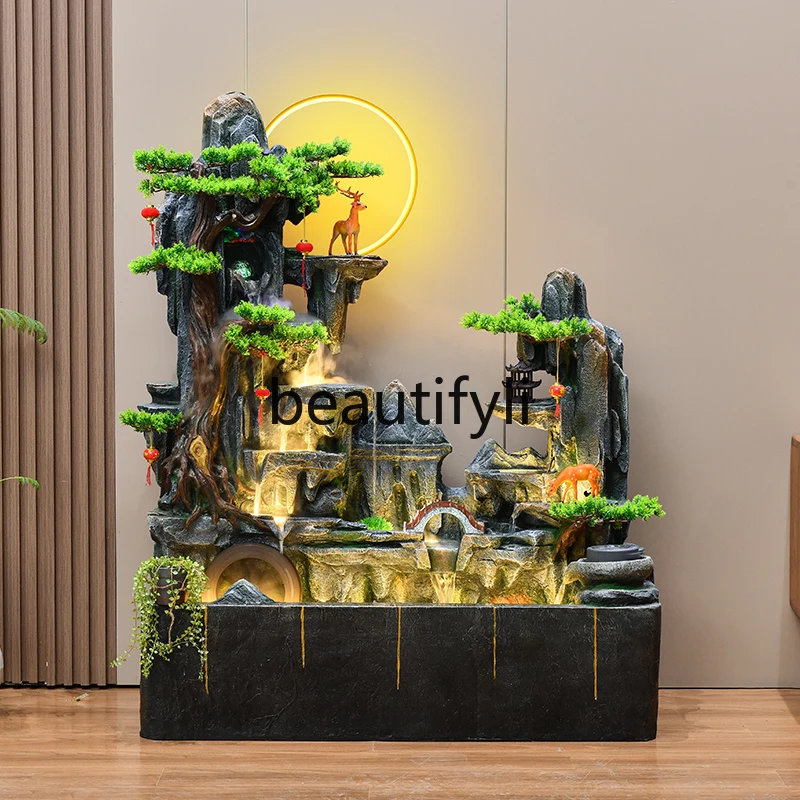 Big rockery flowing water circulation water fountain feng shui wheel floor ornament living room decoration landscape
Big rockery flowing water circulation water fountain feng shui wheel floor ornament living room decoration landscape
