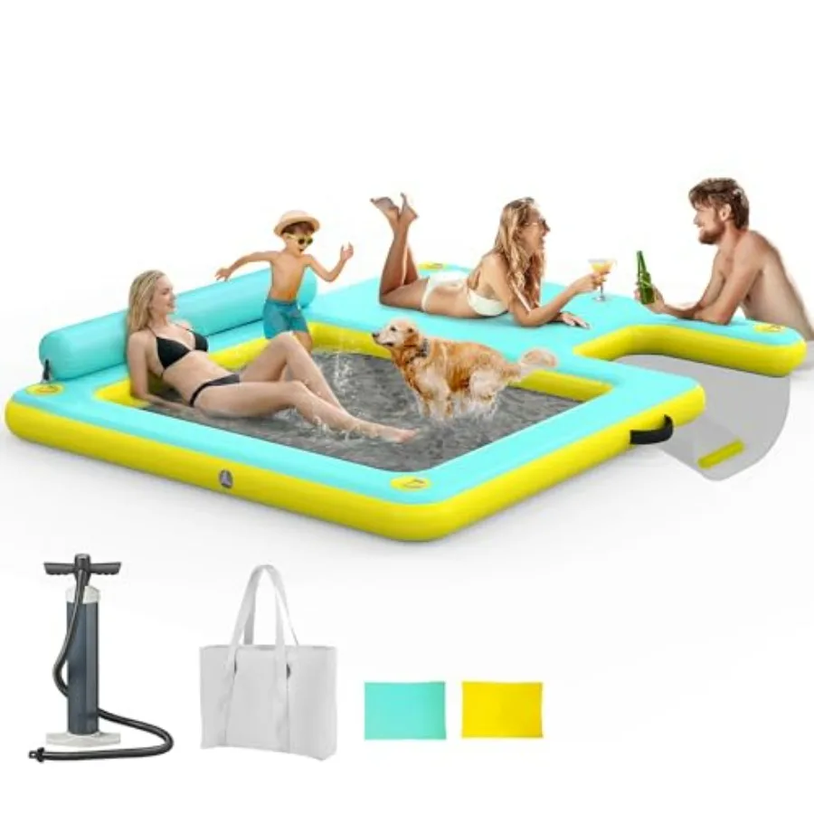 Inflatable Floating Dock for lake, boat, beach, pool; PVC material; gray; extra-thickened ramp, integrated water hammock, 8FT/1
Inflatable Floating Dock for lake, boat, beach, pool; PVC material; gray; extra-thickened ramp, integrated water hammock, 8FT/1