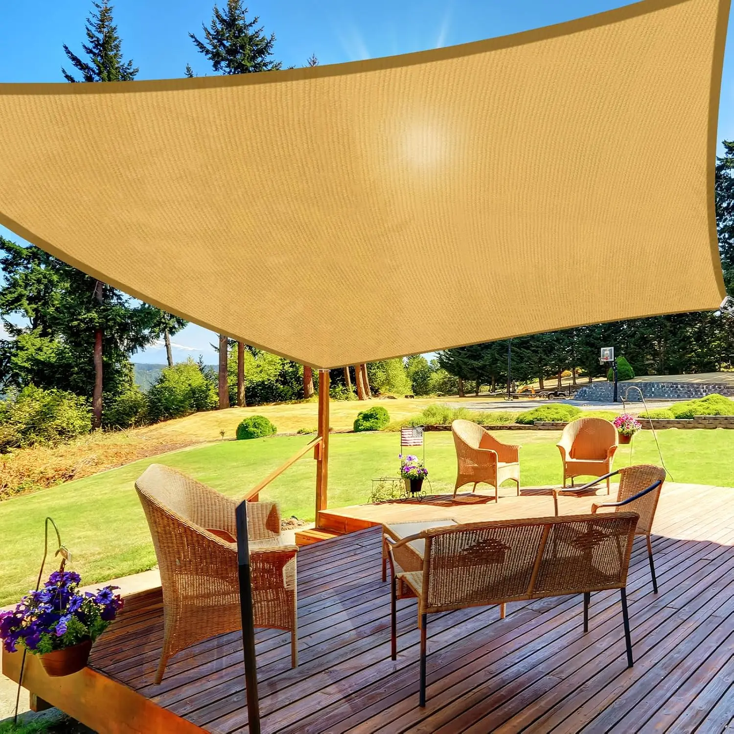10'x13' Heavy Duty UV Protection Sun Shade Sail, Tear & Rust Resistant for Yard Deck Garden
10'x13' Heavy Duty UV Protection Sun Shade Sail, Tear & Rust Resistant for Yard Deck Garden