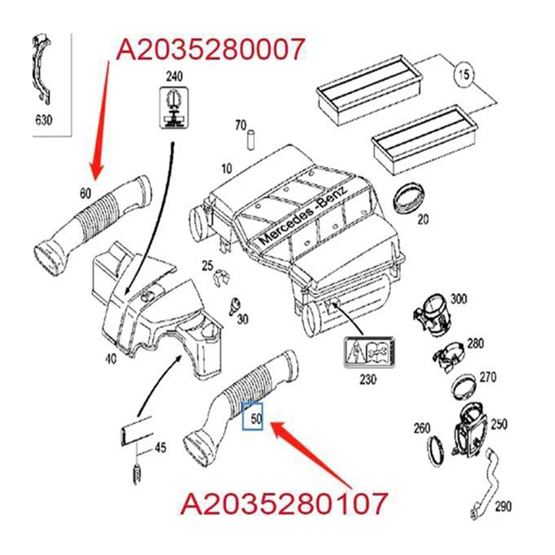 1Pair Car Air Duct Intake Hose For Mercedes Benz C-Class W203 C240 C320 2001-2005 A2035280007 2035280107 Air Intake Pipe
1Pair Car Air Duct Intake Hose For Mercedes Benz C-Class W203 C240 C320 2001-2005 A2035280007 2035280107 Air Intake Pipe