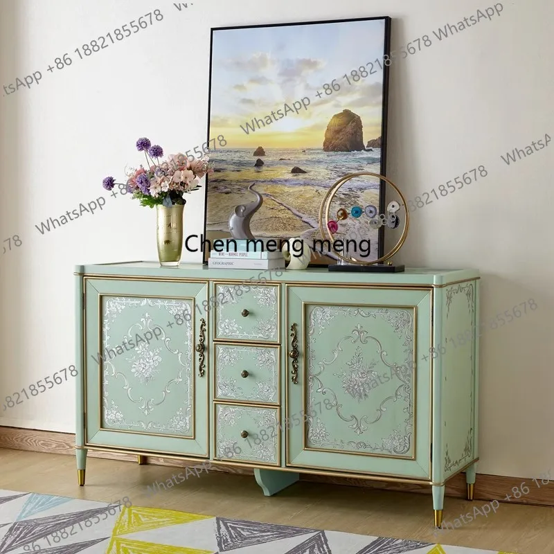 French European pastoral decorative cabinet retro two-door three-bucket locker American porch painted art dining side
French European pastoral decorative cabinet retro two-door three-bucket locker American porch painted art dining side