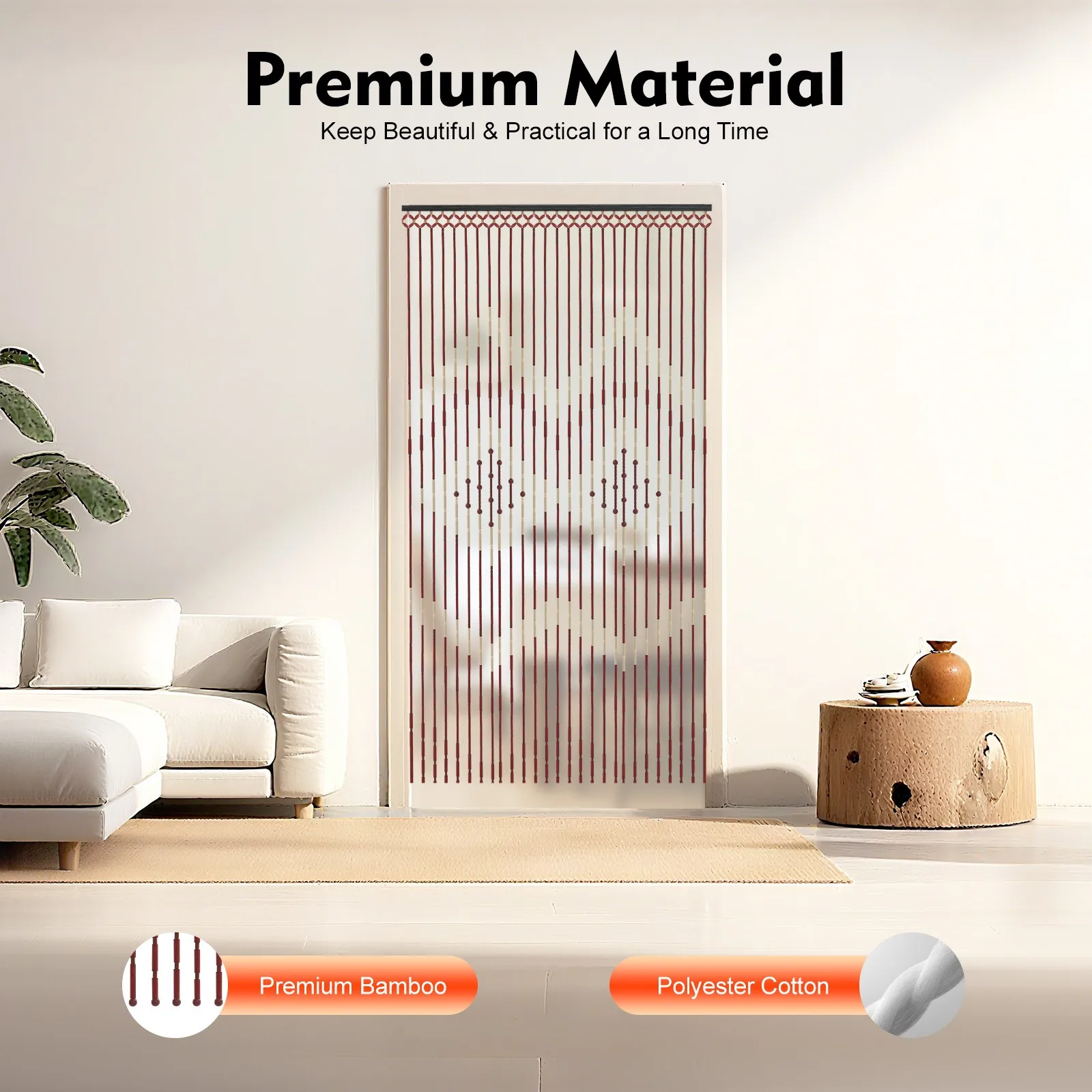 0.9*1.75m 27 Strands Vintage Wooden Bead Curtain Blinds Door Curtain For Porch Bedroom Living Room Bathroom
0.9*1.75m 27 Strands Vintage Wooden Bead Curtain Blinds Door Curtain For Porch Bedroom Living Room Bathroom