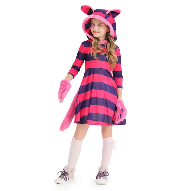 Child Purple Stripped Cheshire Cat Costume Halloween Christmas Party Anime Character Cosplay Dress
Child Purple Stripped Cheshire Cat Costume Halloween Christmas Party Anime Character Cosplay Dress
