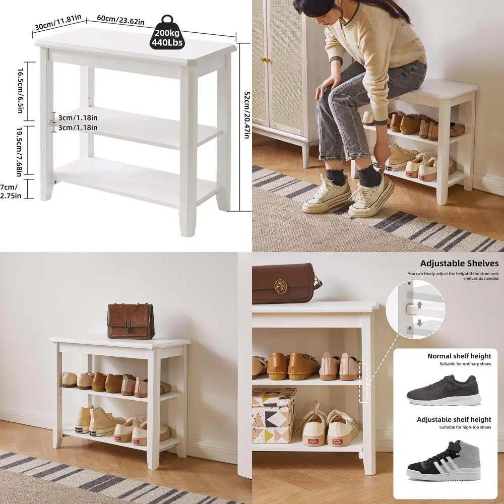 3-уровневый белый органайзер для обуви с регулируемой высотой для прихожей, грязевая комната
3-уровневый белый органайзер для обуви с регулируемой высотой для прихожей, грязевая комната