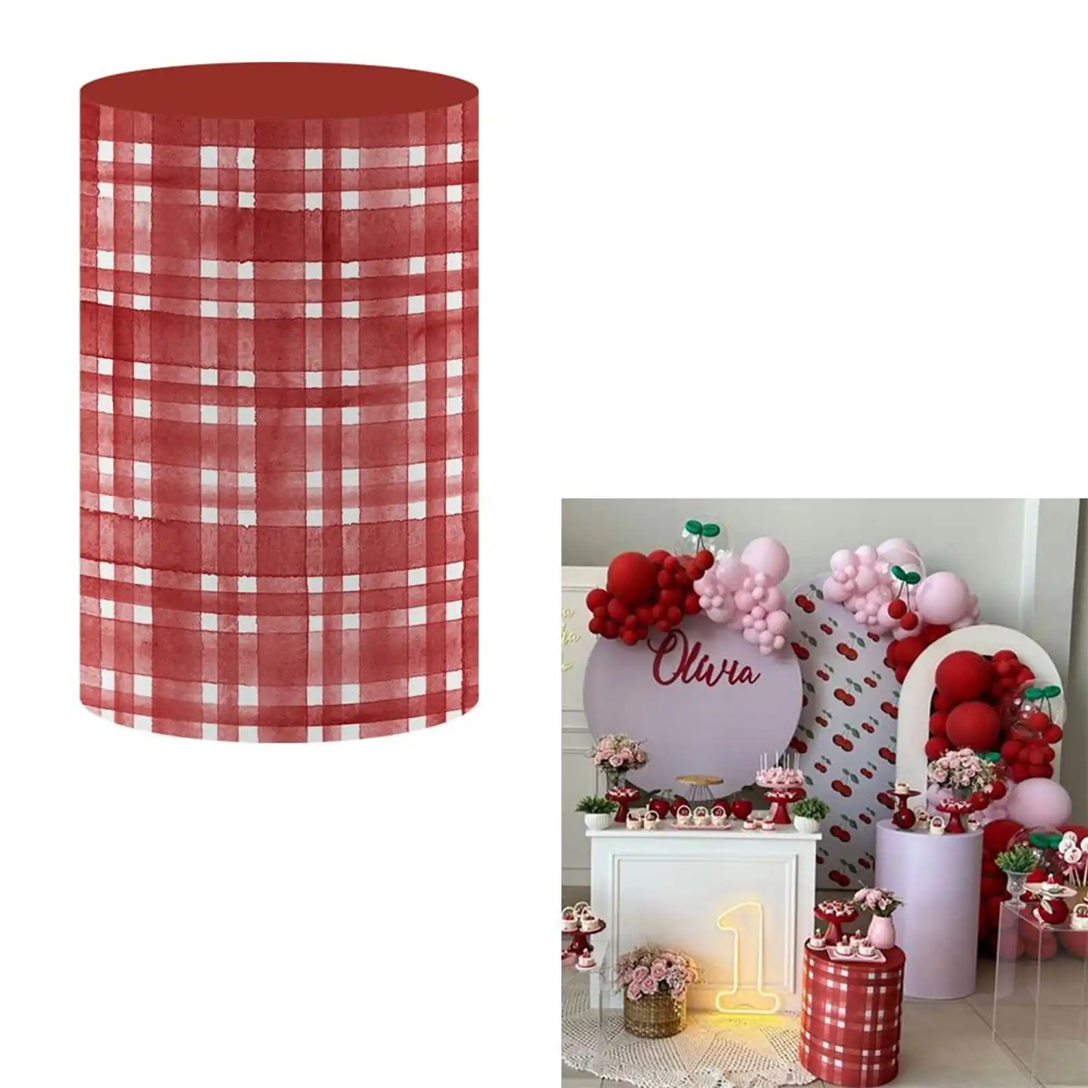 Mehofond Custom Cylinder Cover Backdrop Cherry Red Berry First Birthday Party Plinths Backdrop Pedestal Background Decor Elastic
Mehofond Custom Cylinder Cover Backdrop Cherry Red Berry First Birthday Party Plinths Backdrop Pedestal Background Decor Elastic