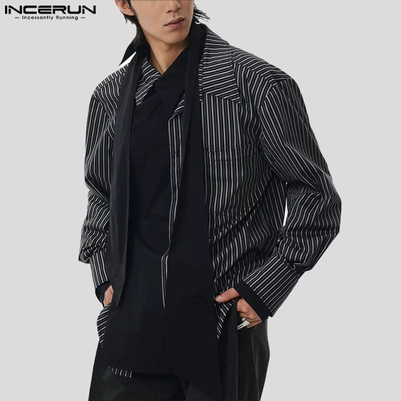INCERUN Мужская рубашка в полоску в стиле пэчворк с лацканами и длинным рукавом, свободная мужская одежда, уличная одежда, модные повседневные мужские рубашки 2025, топы, S-5XL
INCERUN Мужская рубашка в полоску в стиле пэчворк с лацканами и длинным рукавом, свободная мужская одежда, уличная одежда, модные повседневные мужские рубашки 2025, топы, S-5XL