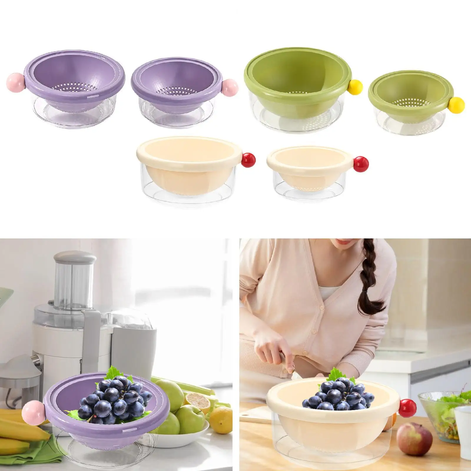 Kitchen Strainer Colander Bowl Double Layer Detachable Vegetable Fruit Washing Basket for Berry Cleaning Grapes Salad Mixing
Kitchen Strainer Colander Bowl Double Layer Detachable Vegetable Fruit Washing Basket for Berry Cleaning Grapes Salad Mixing
