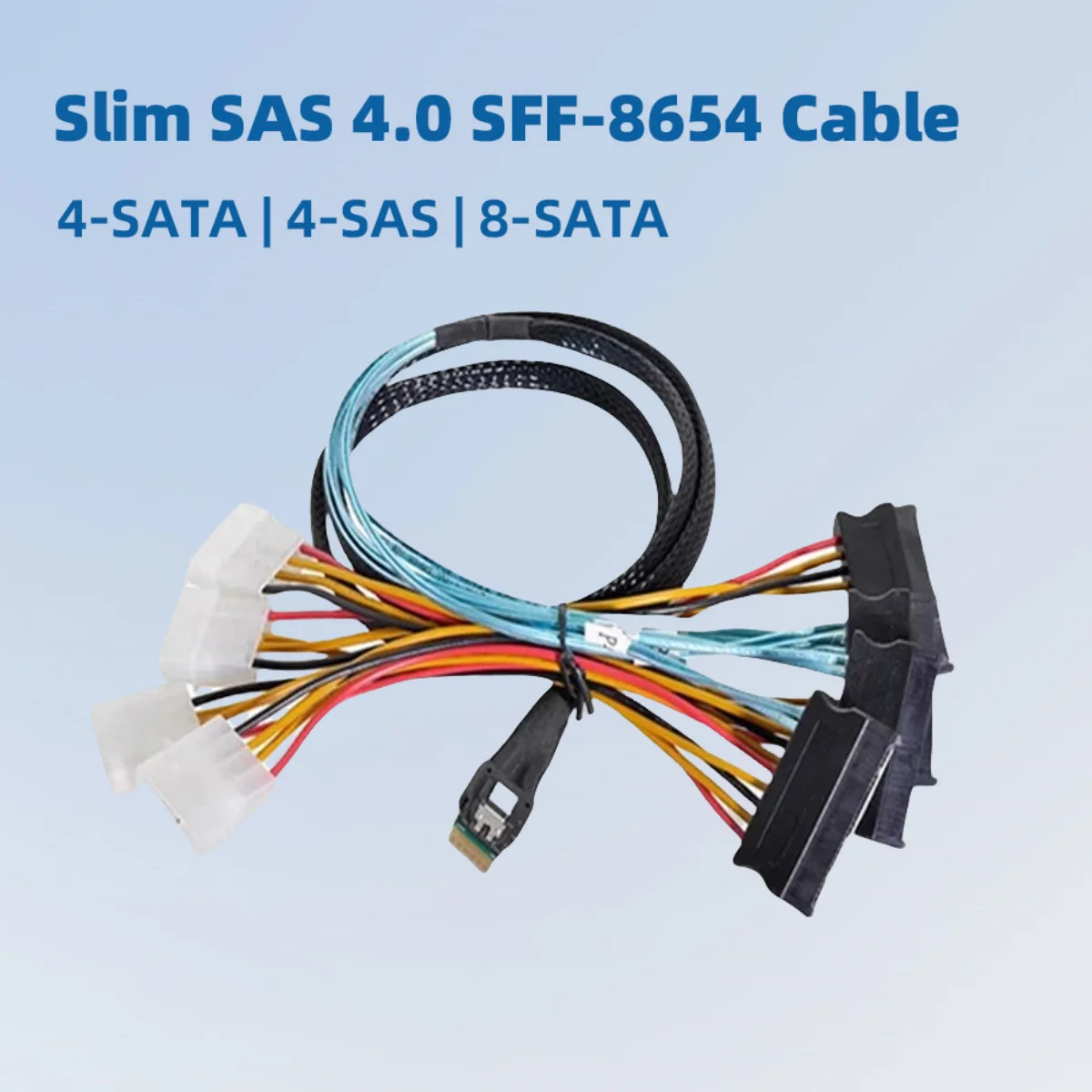 SLIM SAS 38P SFF-8654 To SAS 29P SFF-8482 Computer Server Array Line 8X SATA Slimline 4x Hard Drive Conversion Cable
SLIM SAS 38P SFF-8654 To SAS 29P SFF-8482 Computer Server Array Line 8X SATA Slimline 4x Hard Drive Conversion Cable