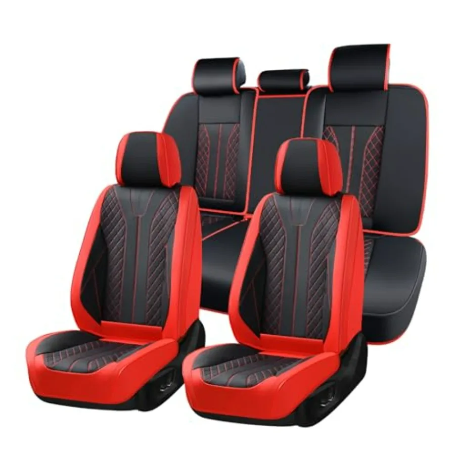 Car Seat Covers Front and Back Seats Faux Leather Waterproof Universal Fit 5 Seats Black Red for Most Cars SUV Trucks
Car Seat Covers Front and Back Seats Faux Leather Waterproof Universal Fit 5 Seats Black Red for Most Cars SUV Trucks
