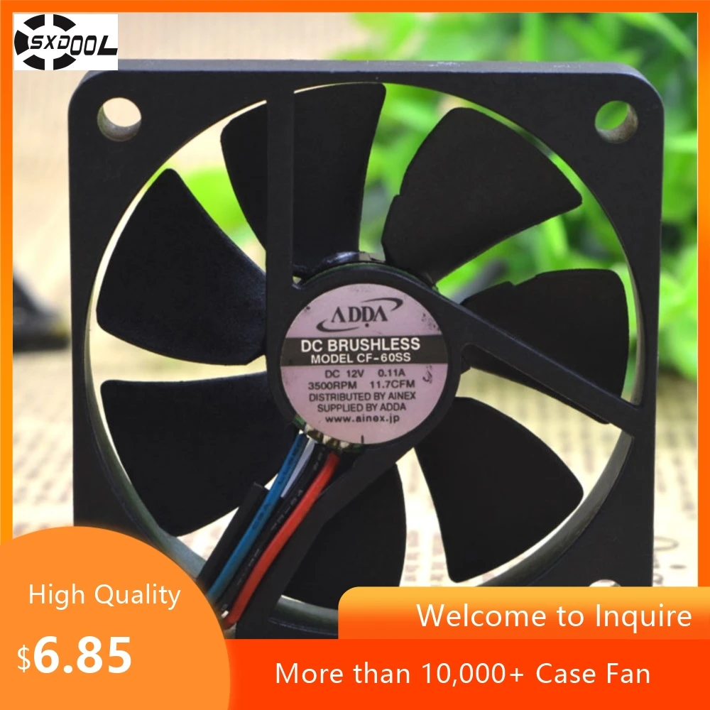 60 мм Adda AD0612LB-G76 CF-60SS 12 В 0,11 А 6 см 6010 Вентилятор для мониторинга видеонаблюдения
60 мм Adda AD0612LB-G76 CF-60SS 12 В 0,11 А 6 см 6010 Вентилятор для мониторинга видеонаблюдения