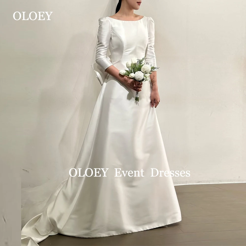OLOEY Elegant O Neck A Line Wedding Dresses Full Sleeves Backless Bridal Gowns Customized Bow Sweep Train Vestidos De Novia
OLOEY Elegant O Neck A Line Wedding Dresses Full Sleeves Backless Bridal Gowns Customized Bow Sweep Train Vestidos De Novia