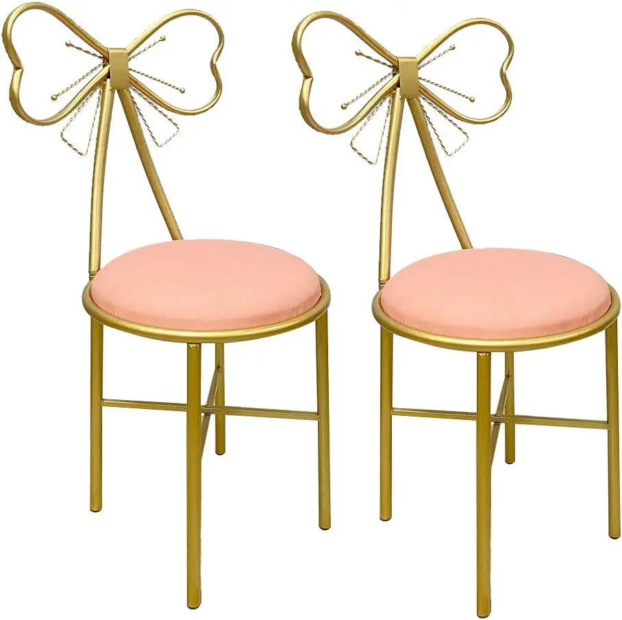 Bow Shaped Vanity Chair, Metal Frame PU Leather Chairs, Butterfly Backrest Chairs for Women & Girls Bedroom Decor (Pink)
Bow Shaped Vanity Chair, Metal Frame PU Leather Chairs, Butterfly Backrest Chairs for Women & Girls Bedroom Decor (Pink)
