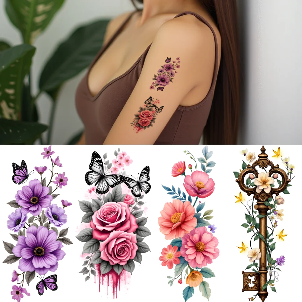 28pcs Temporary Tattoo Floral Patterns Temporary Tattoo Stickers Roses Colorful Blooms Waterproof Long-lasting Body Stickers For
28pcs Temporary Tattoo Floral Patterns Temporary Tattoo Stickers Roses Colorful Blooms Waterproof Long-lasting Body Stickers For