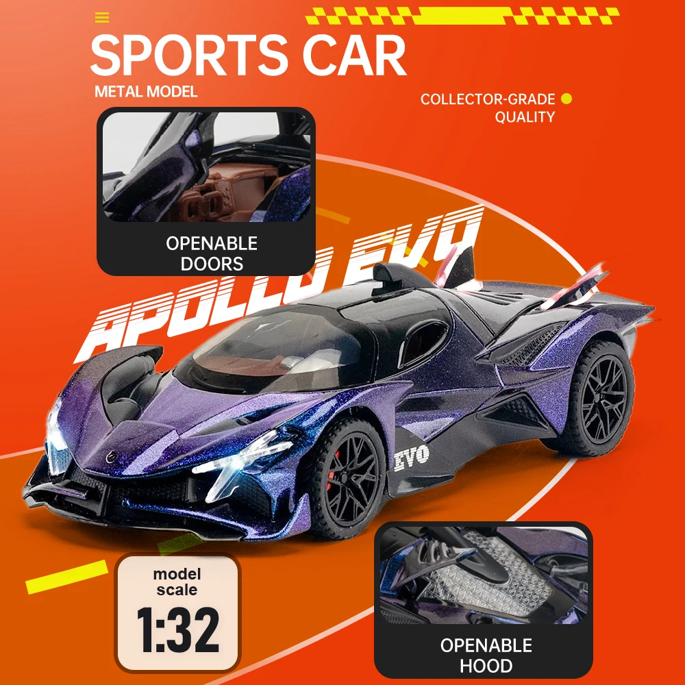 1:32 Apollo EVO Atlantic Model Toy Car Alloy Diecast Miniature Wheel Pull Back Supercar Models Toys for Friend's Presents
1:32 Apollo EVO Atlantic Model Toy Car Alloy Diecast Miniature Wheel Pull Back Supercar Models Toys for Friend's Presents