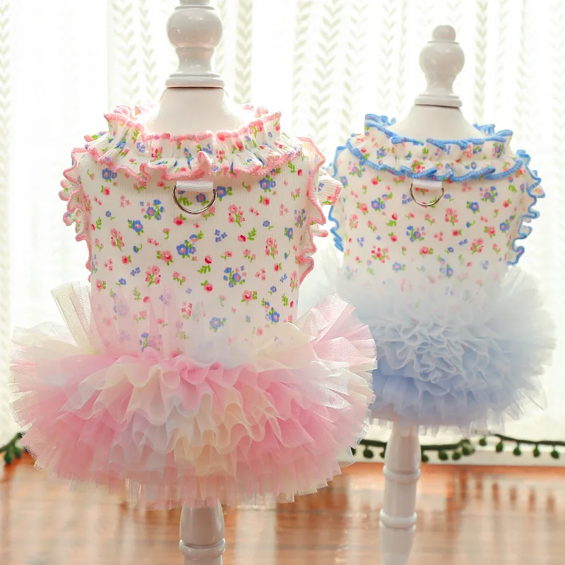 Floral Dog Clothes Pink Blue Clothing Puppy Summer Clothes Female D-Ring Dress For Small Dogs Dachshund Puppy Cat Tulle Skirt XS
Floral Dog Clothes Pink Blue Clothing Puppy Summer Clothes Female D-Ring Dress For Small Dogs Dachshund Puppy Cat Tulle Skirt XS