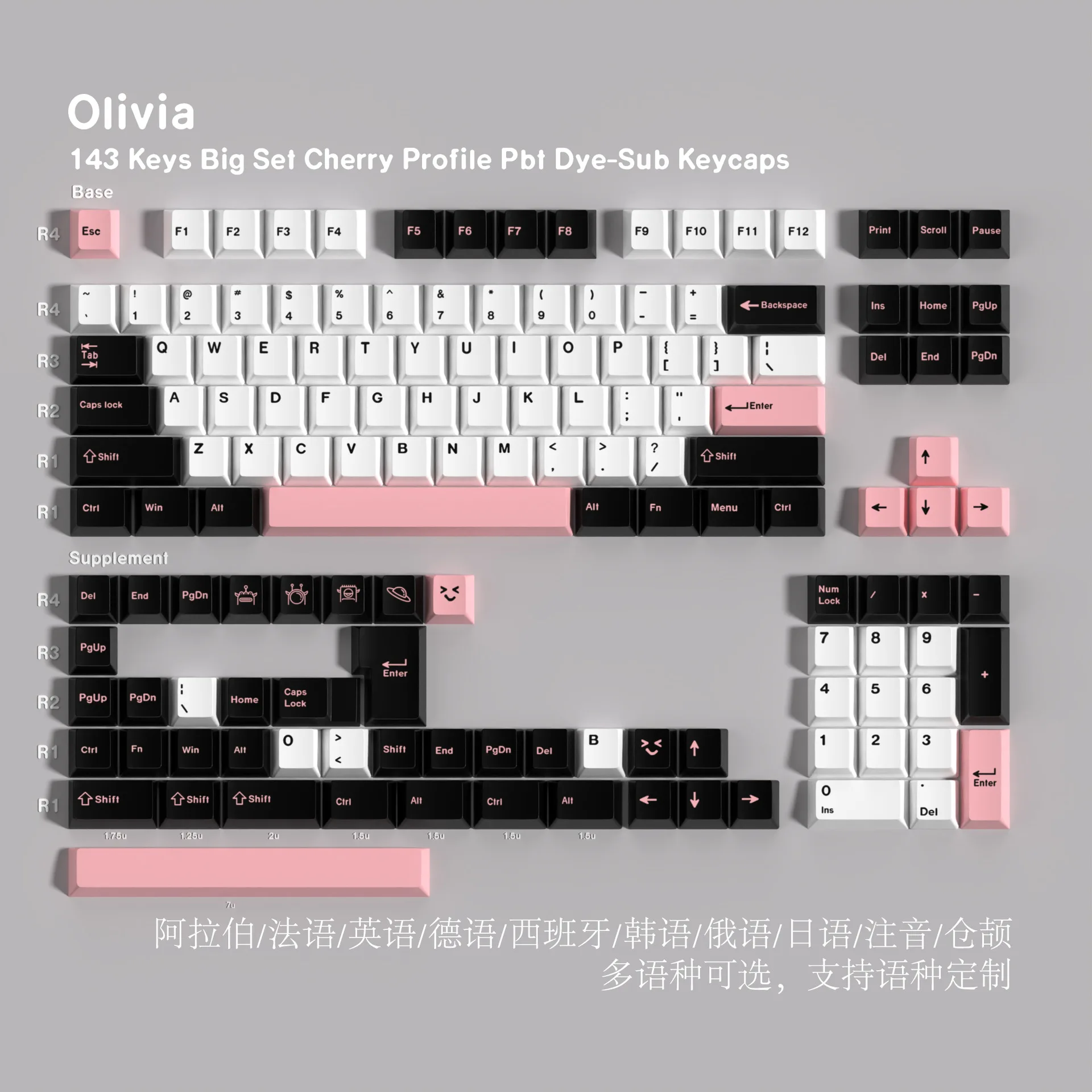 Original Olivia Five-sided Sublimation Keycap PBT Cangjie Arabic Korean German French Spanish Russian
Original Olivia Five-sided Sublimation Keycap PBT Cangjie Arabic Korean German French Spanish Russian
