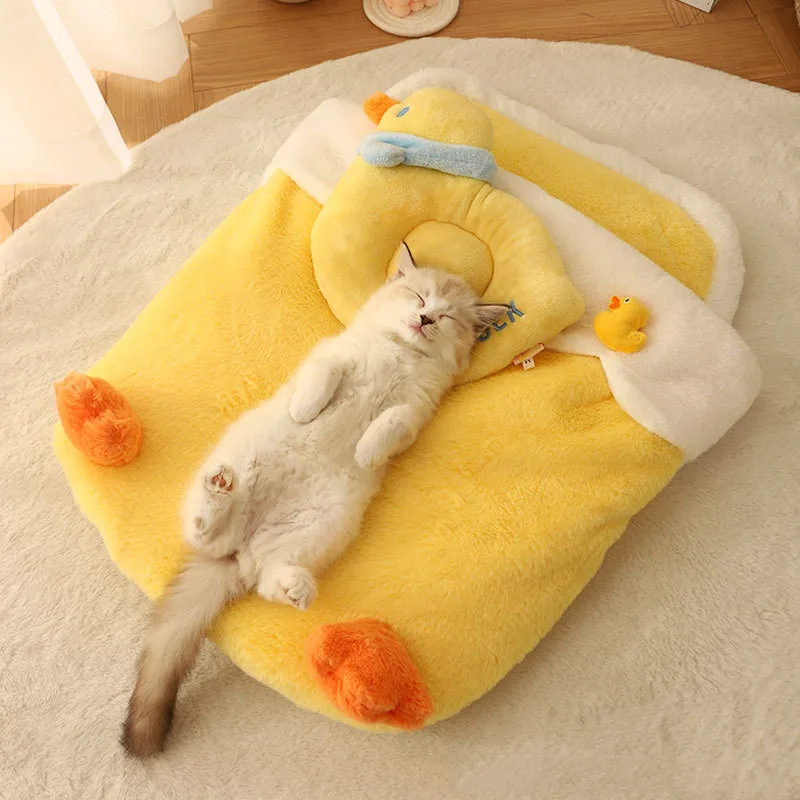 Cute Duck Cat Bed Coral Fleece Yellow Duckling Pet Bed Soft Comfortable Kitten Bed In
Cute Duck Cat Bed Coral Fleece Yellow Duckling Pet Bed Soft Comfortable Kitten Bed In