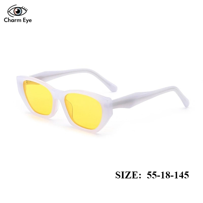 Women Sunglasses White Frame and Yellow Lenses Retro High-end Fashion Sunscreen Personalized Cat Eye Men Acetate Sun Glasses
Women Sunglasses White Frame and Yellow Lenses Retro High-end Fashion Sunscreen Personalized Cat Eye Men Acetate Sun Glasses