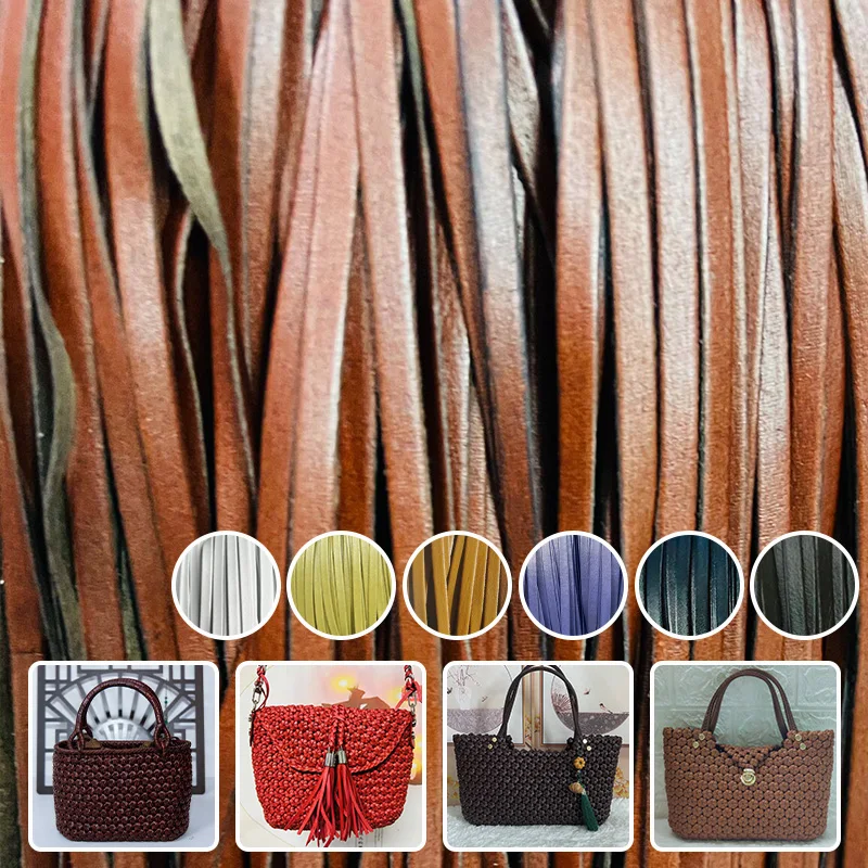 100M Leather Strips for Handmade DIY Hand-Woven Bag Craft 5mm Wide
100M Leather Strips for Handmade DIY Hand-Woven Bag Craft 5mm Wide