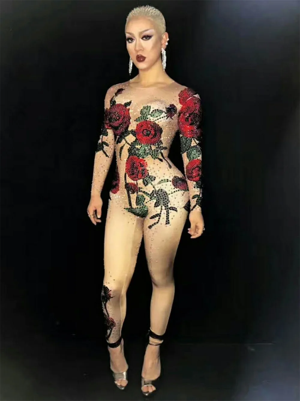 Stretch Sexy Bodysuit Women Birthday Stage play Celebrate Dress Dancer Party Show Dress Rhinestones Jumpsuit
Stretch Sexy Bodysuit Women Birthday Stage play Celebrate Dress Dancer Party Show Dress Rhinestones Jumpsuit