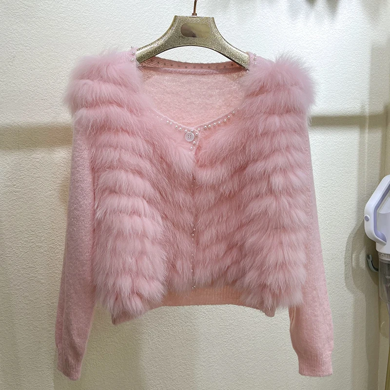 Women Real Fox Fur coats and jackets For Women Pearls Beaded christmas Lady's Fashion Sweater Coat
Women Real Fox Fur coats and jackets For Women Pearls Beaded christmas Lady's Fashion Sweater Coat