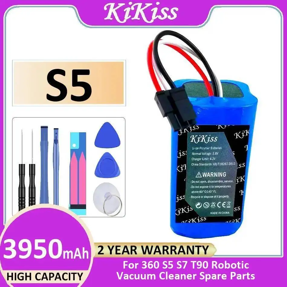 For 360 S5 S7 T90 Robot Vacuum Cleaner Spare Parts Stable 3950mAh High-Capacity Robotic Vacuum Cleaner Accessories Battery
For 360 S5 S7 T90 Robot Vacuum Cleaner Spare Parts Stable 3950mAh High-Capacity Robotic Vacuum Cleaner Accessories Battery