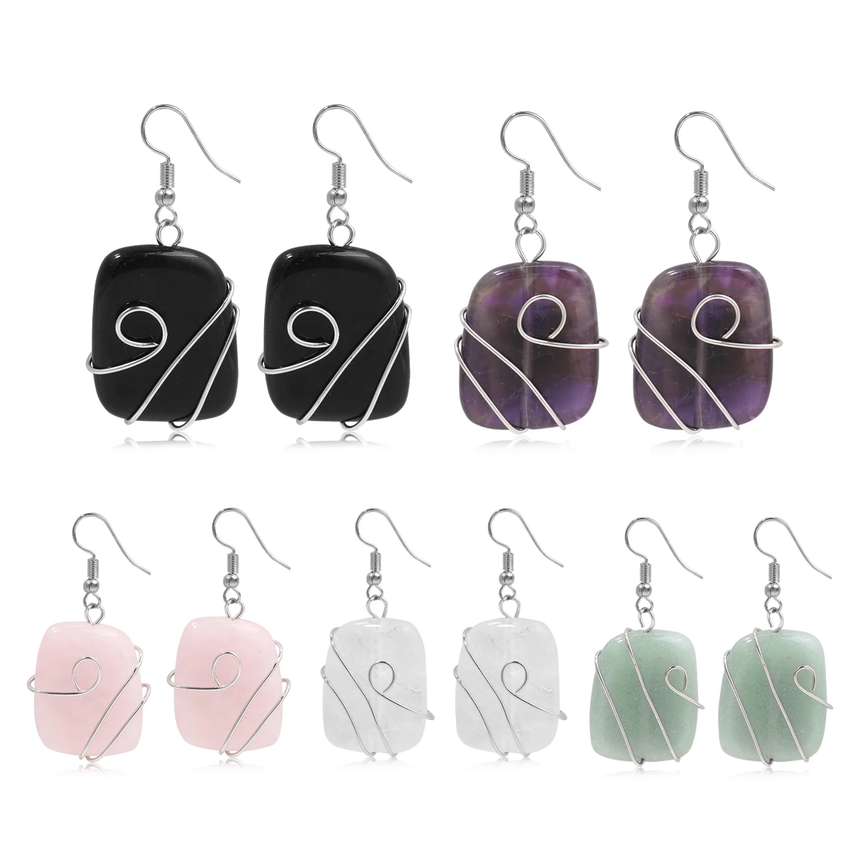 Earrings Silk Square Natural Jade Amethyst White Crystal Obsidian Gift Jewelry For Women Boucles d’oreilles en pierre naturelle
Earrings Silk Square Natural Jade Amethyst White Crystal Obsidian Gift Jewelry For Women Boucles d’oreilles en pierre naturelle