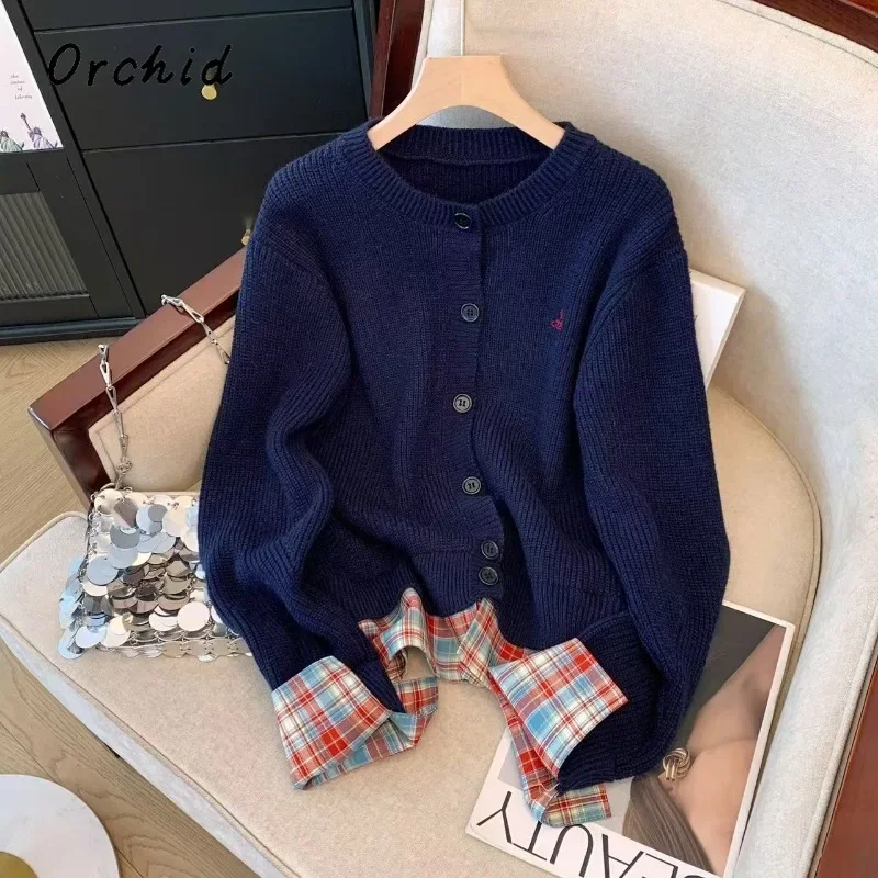 2025 Spring Vintage Single Breasted Sweater Women Fashion Casual Plaid Patchwork Knitting Jumpers Long Sleeve O-neck Cardigans
2025 Spring Vintage Single Breasted Sweater Women Fashion Casual Plaid Patchwork Knitting Jumpers Long Sleeve O-neck Cardigans