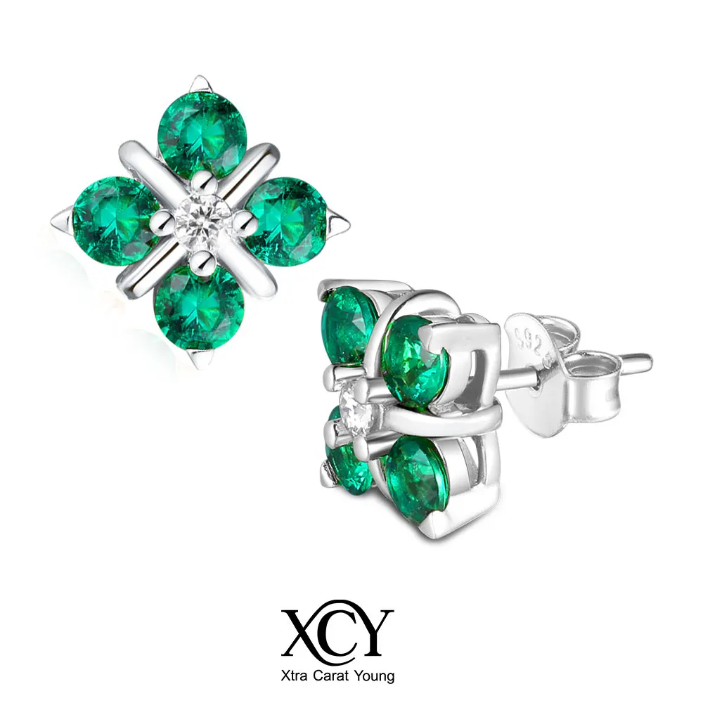 XCY Four-Leaf Clover Lab Emerald & Moissanite Stud Earrings for Women 925 Silver Hypoallergenic Earrings Fine Jewelry for Women
XCY Four-Leaf Clover Lab Emerald & Moissanite Stud Earrings for Women 925 Silver Hypoallergenic Earrings Fine Jewelry for Women