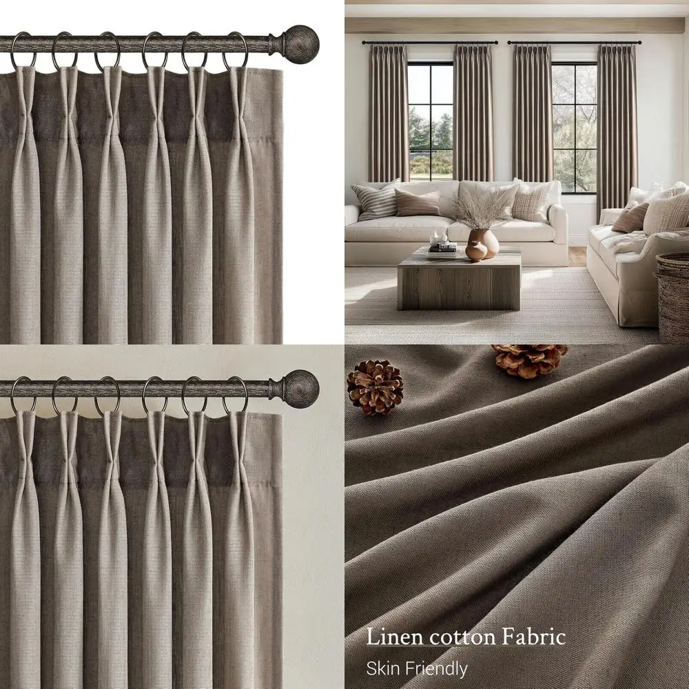 108 Dark Flax Linen Curtains, 2-Panel Set, Semi-Sheer Pleated Drapes for Living Room & Bedroom
108 Dark Flax Linen Curtains, 2-Panel Set, Semi-Sheer Pleated Drapes for Living Room & Bedroom