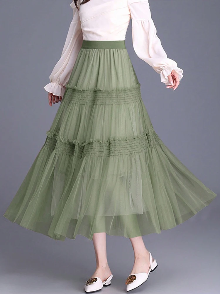 Sweety Nice In Dresses Summer Pleated Long Skirts Girl Elastic Waist Fairy Tiered Skirt Women Solid Color Elegant Women's Skirts
Sweety Nice In Dresses Summer Pleated Long Skirts Girl Elastic Waist Fairy Tiered Skirt Women Solid Color Elegant Women's Skirts