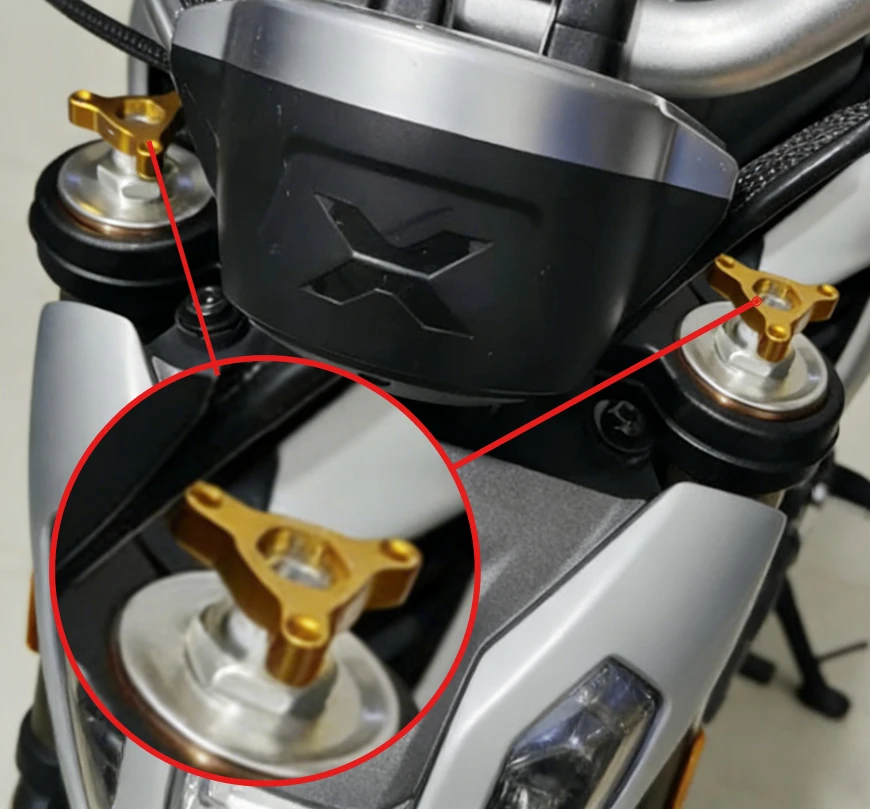 For CFMOTO MT800 CF800MT CLX700 700CLX Motorcycle Accessories Front Suspension Fork Preload Adjusters Cap Motorbike Parts
For CFMOTO MT800 CF800MT CLX700 700CLX Motorcycle Accessories Front Suspension Fork Preload Adjusters Cap Motorbike Parts
