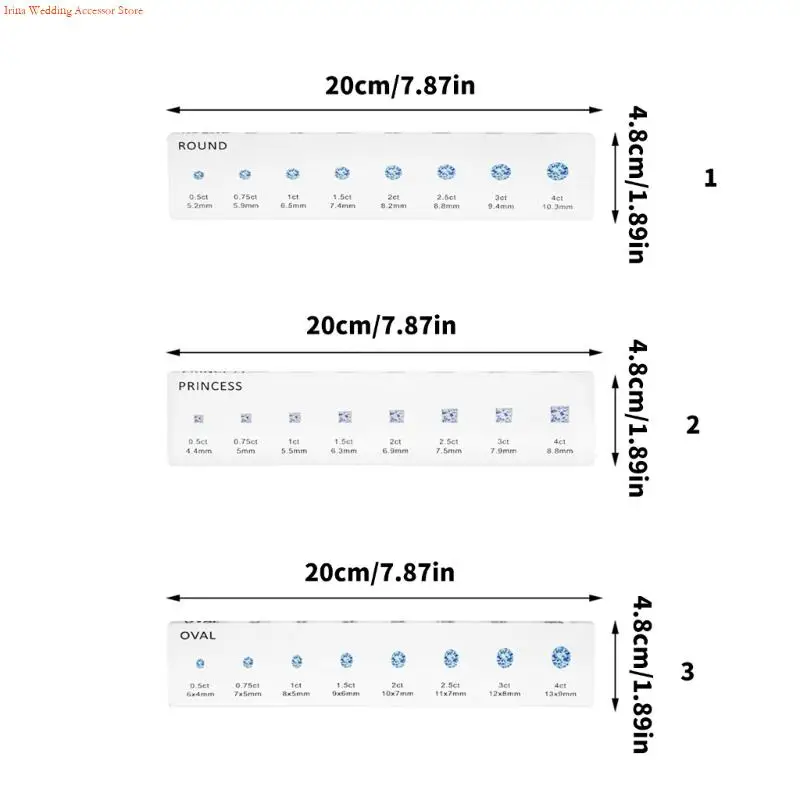 G92D Finger Sizing Gauge For Round/Oval/Square Gemstones Rings Rhinestones Measuring Ruler With Acrylic Construction
G92D Finger Sizing Gauge For Round/Oval/Square Gemstones Rings Rhinestones Measuring Ruler With Acrylic Construction