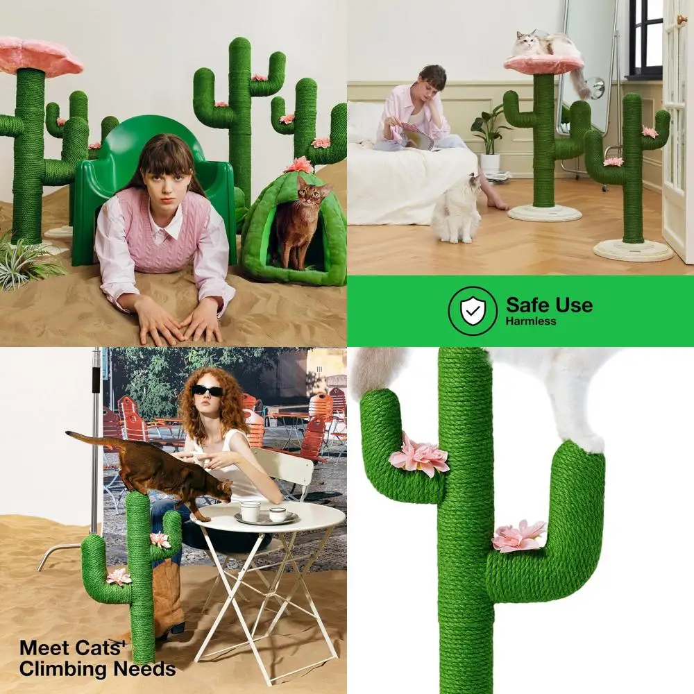Indoor Green Cactus Cat Scratcher, 31.5 Tall Sisal Rope Post, Protects Furniture for Cats
Indoor Green Cactus Cat Scratcher, 31.5 Tall Sisal Rope Post, Protects Furniture for Cats