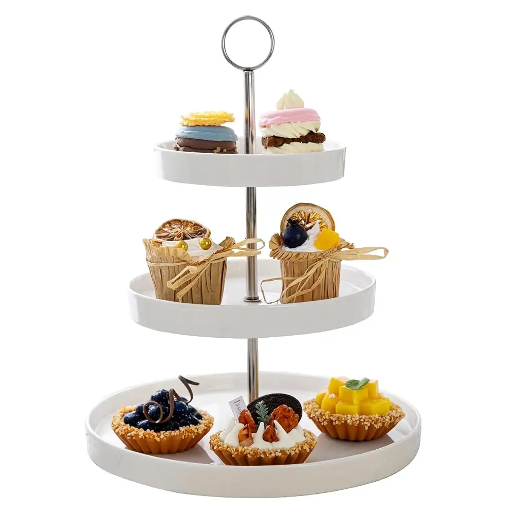 3-Tier Porcelain Cupcake Stand, Tiered Dessert Stand, Cake Stand - White Porcelain Round Plates For Tea Party Wedding Baby
3-Tier Porcelain Cupcake Stand, Tiered Dessert Stand, Cake Stand - White Porcelain Round Plates For Tea Party Wedding Baby