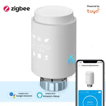 ZigBee 3.0 Thermostat Tuya Radiator Actuator Valve Smart Programmable TRV Temperature Controller Alexa Google Home Voice Control
