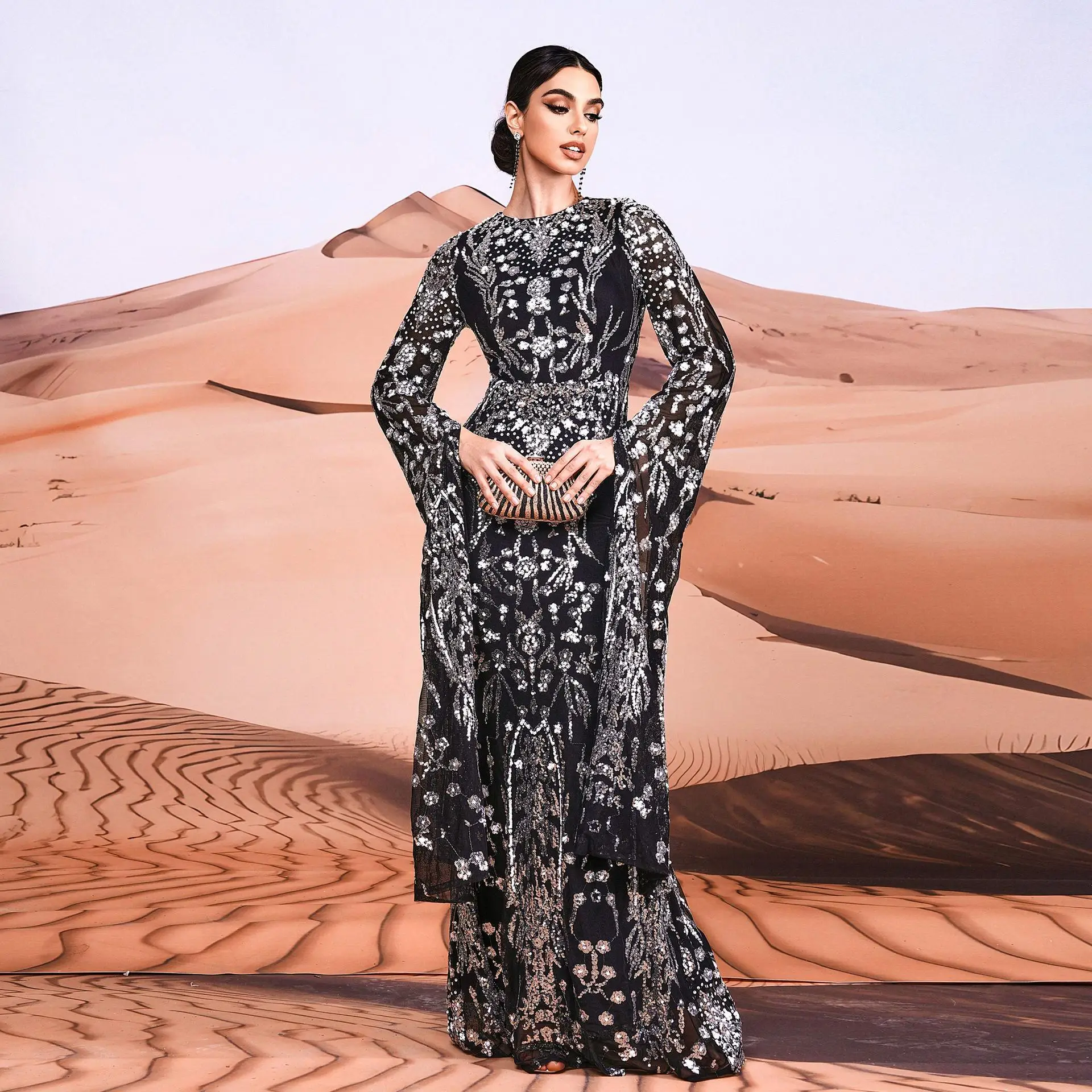 Sexy Long Sve round Ne Slim Fit Long Dr Sparkling Evening Gown Maid of Dr Commute Sle High Waist Bodycon S...
Sexy Long Sve round Ne Slim Fit Long Dr Sparkling Evening Gown Maid of Dr Commute Sle High Waist Bodycon S...