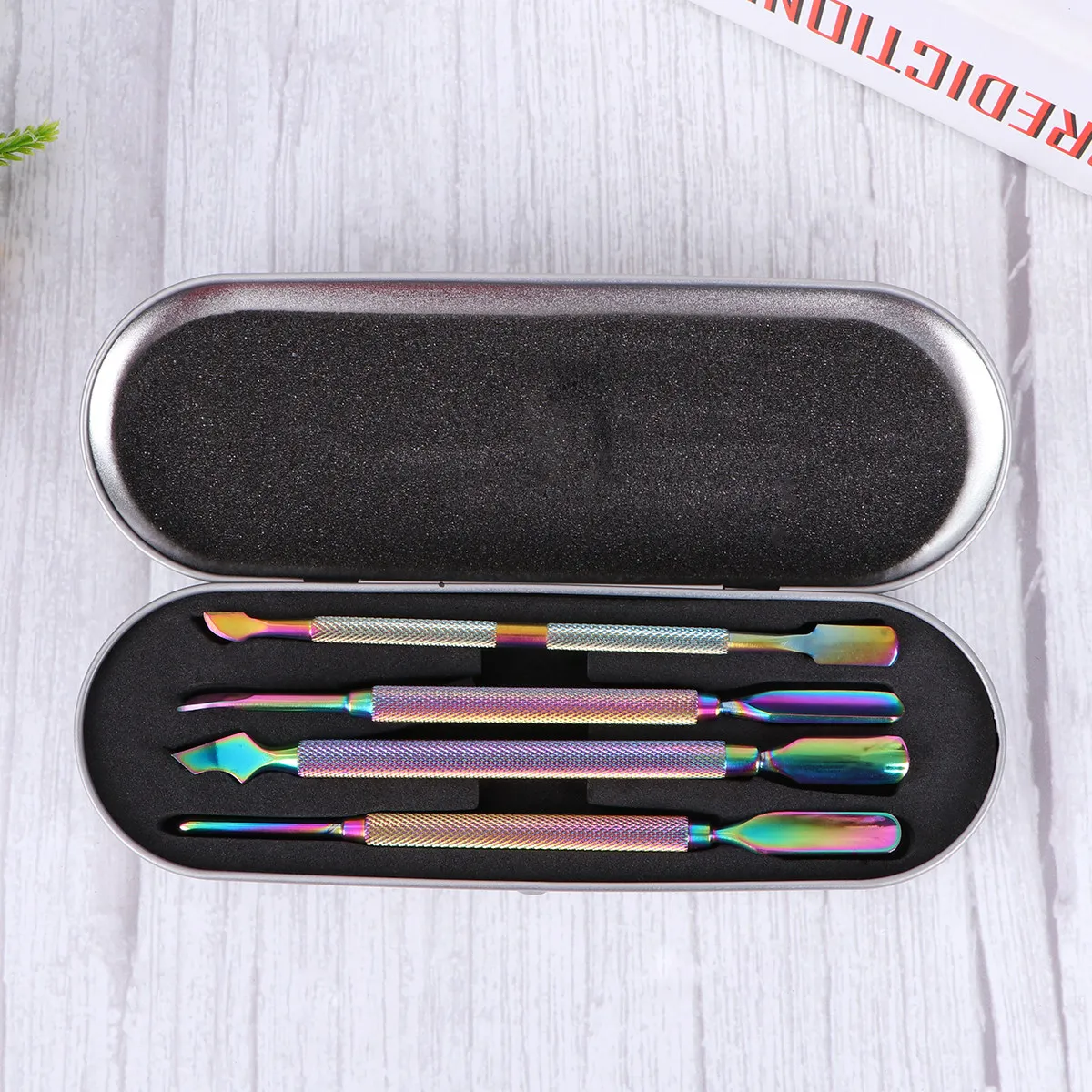 4Pcs Cuticle Pusher and Remover Tool Premium Stainless Steel Manicure Pedicure Set for Effective Nail Cleaning
4Pcs Cuticle Pusher and Remover Tool Premium Stainless Steel Manicure Pedicure Set for Effective Nail Cleaning
