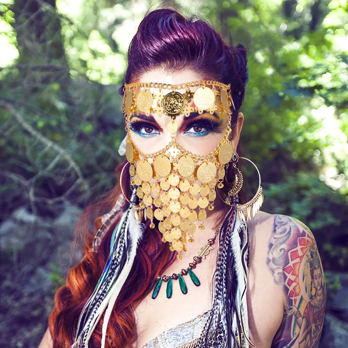 Belly Dance Gold Mask Chain Color Women Mask Chain Face Cover Performance Belly Veil Party Props Metal Headwear
Belly Dance Gold Mask Chain Color Women Mask Chain Face Cover Performance Belly Veil Party Props Metal Headwear