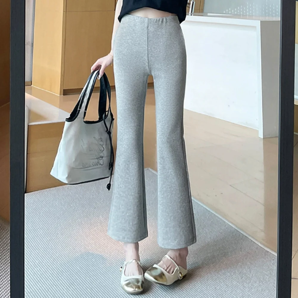 Korean style gray pants women's autumn and winter new high waisted plus size slim fit cropped pants casual micro flared pants
Korean style gray pants women's autumn and winter new high waisted plus size slim fit cropped pants casual micro flared pants