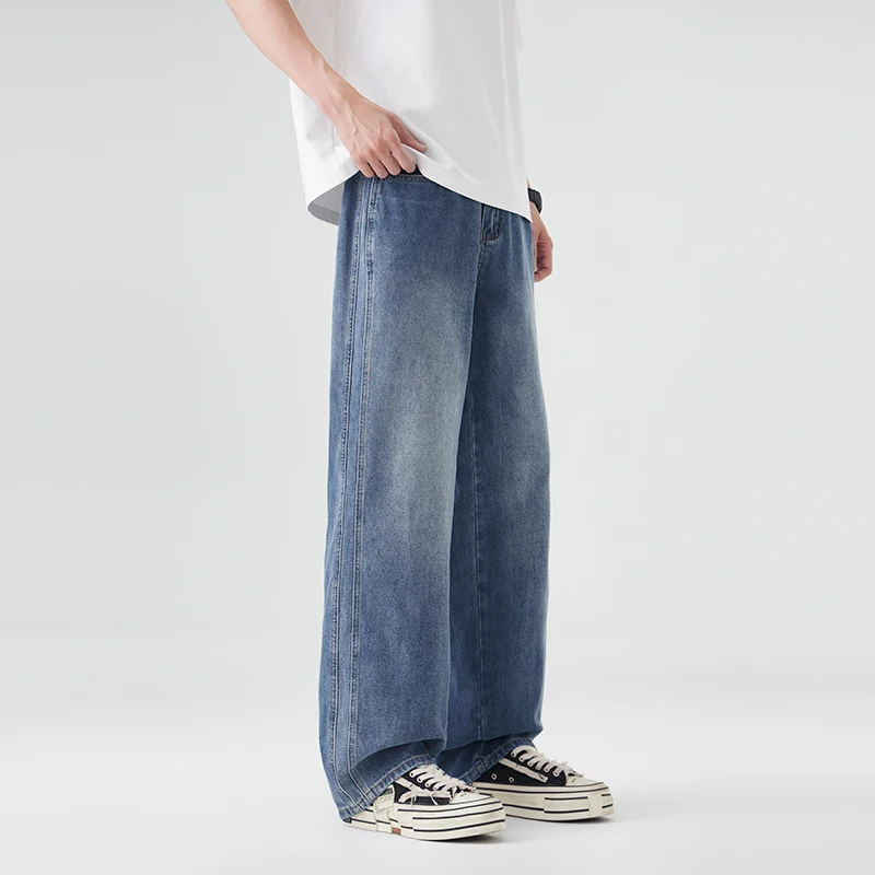 KSTUN Men's Wide-leg Jeans Loose Straight Clean Fit Denim Pants Casual Full Length Trousers Men's Clothing Side Stripes Design
KSTUN Men's Wide-leg Jeans Loose Straight Clean Fit Denim Pants Casual Full Length Trousers Men's Clothing Side Stripes Design