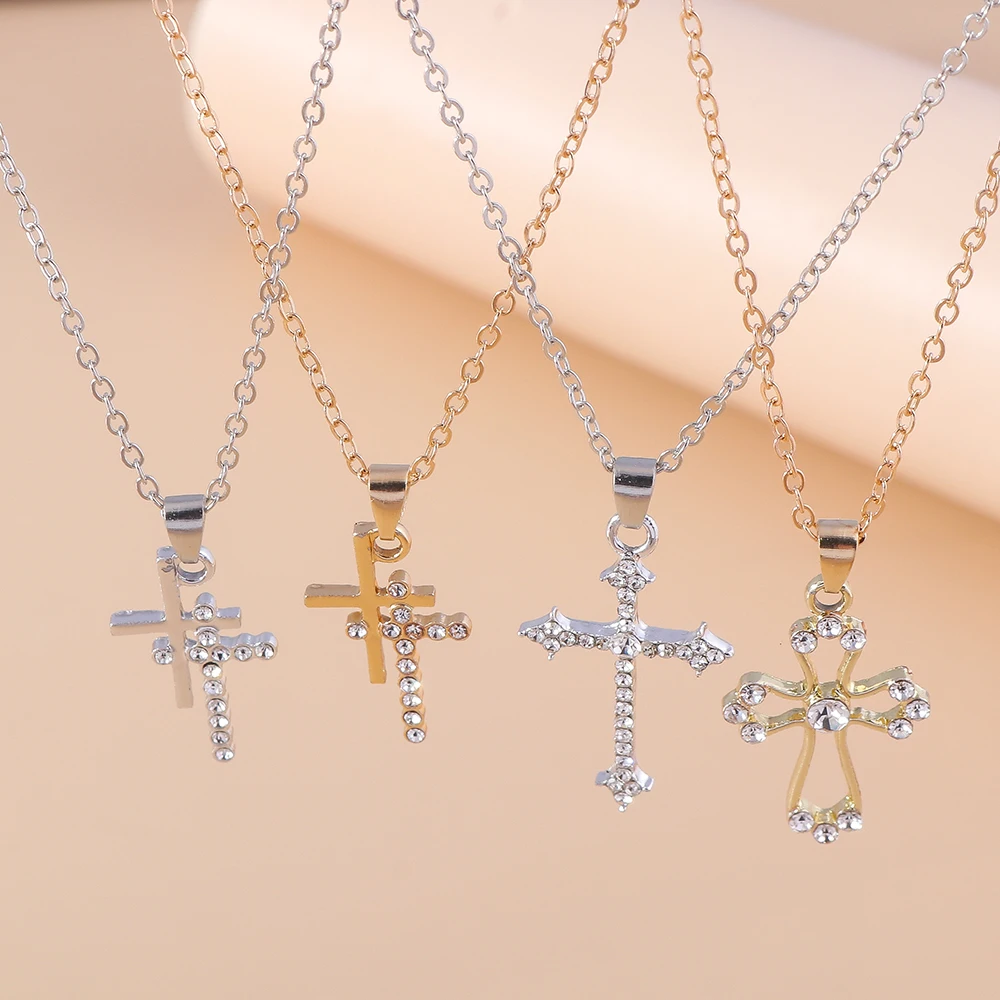 Classic Rhinestones Cross Pendant Necklace for Women Men Crucifix Necklaces Chain Gothic Religious Jewelry Gifts 
Classic Rhinestones Cross Pendant Necklace for Women Men Crucifix Necklaces Chain Gothic Religious Jewelry Gifts