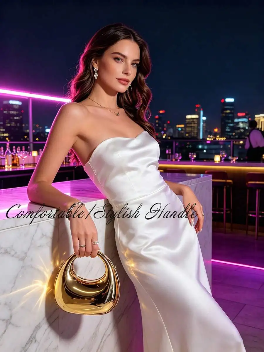 Elegant Strapless Satin Evening Clutch With Gold Metallic Handle For Wedding Party Prom Dress Accessories
Elegant Strapless Satin Evening Clutch With Gold Metallic Handle For Wedding Party Prom Dress Accessories