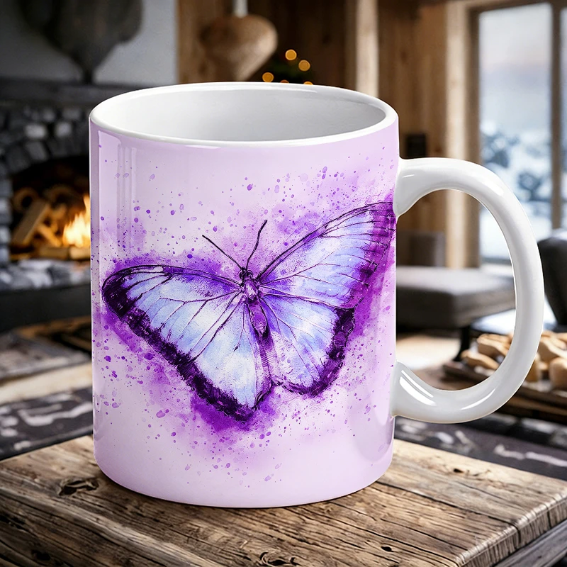Watercolor Purple Butterfly Ceramic Mug Pastel Purple Wing Coffee Cup, Milk Cup, Drinking Cup, Gift for Friends, Fade-Resistant
Watercolor Purple Butterfly Ceramic Mug Pastel Purple Wing Coffee Cup, Milk Cup, Drinking Cup, Gift for Friends, Fade-Resistant