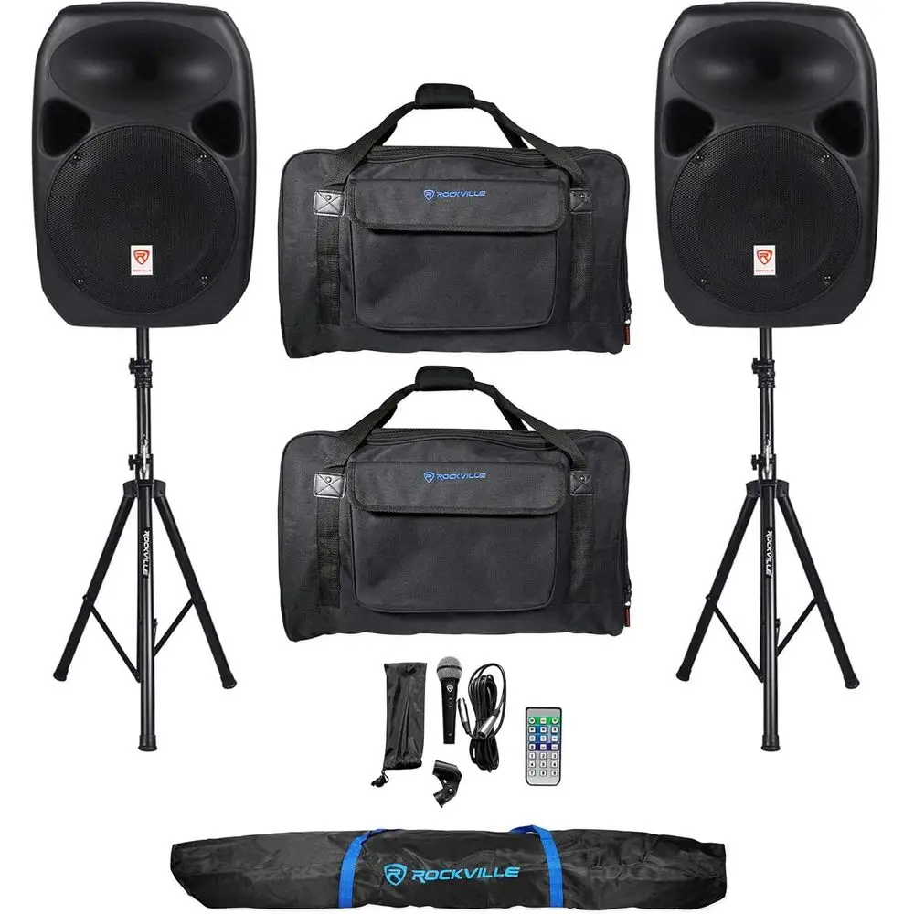 RPG122K Set: 2x 12 Bluetooth Speakers with Mic, Stands, Cables, TB12 v2 Bags, RVSS2 Carry Bag for DJ and Event Sound
RPG122K Set: 2x 12 Bluetooth Speakers with Mic, Stands, Cables, TB12 v2 Bags, RVSS2 Carry Bag for DJ and Event Sound